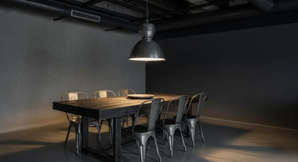 Industrial Concrete and Black Metal