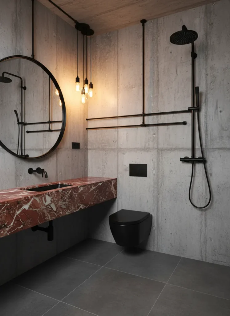 Industrial Red and Concrete