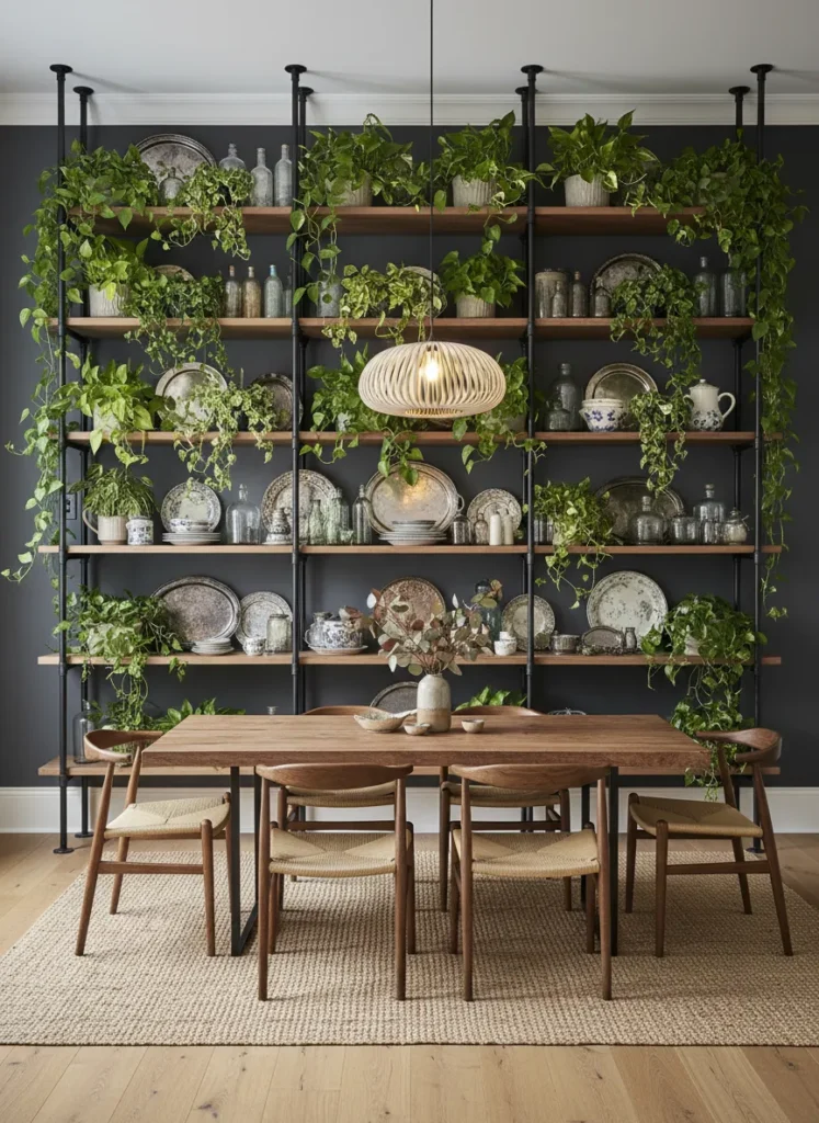 Industrial Shelving with Plants