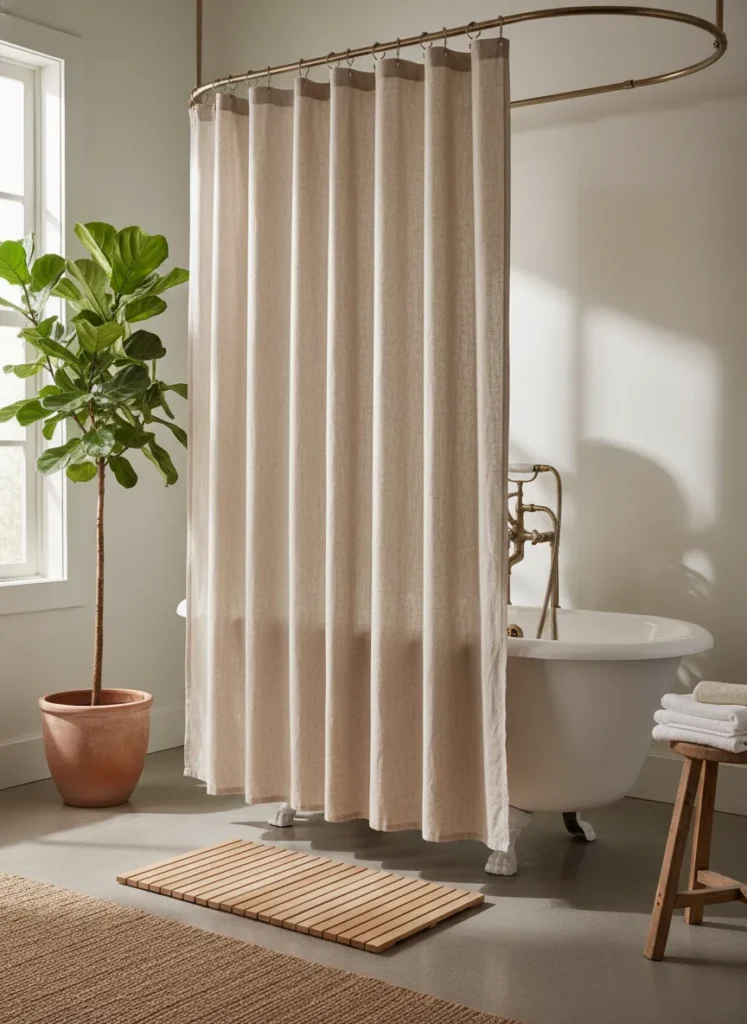 Linen Shower Curtains