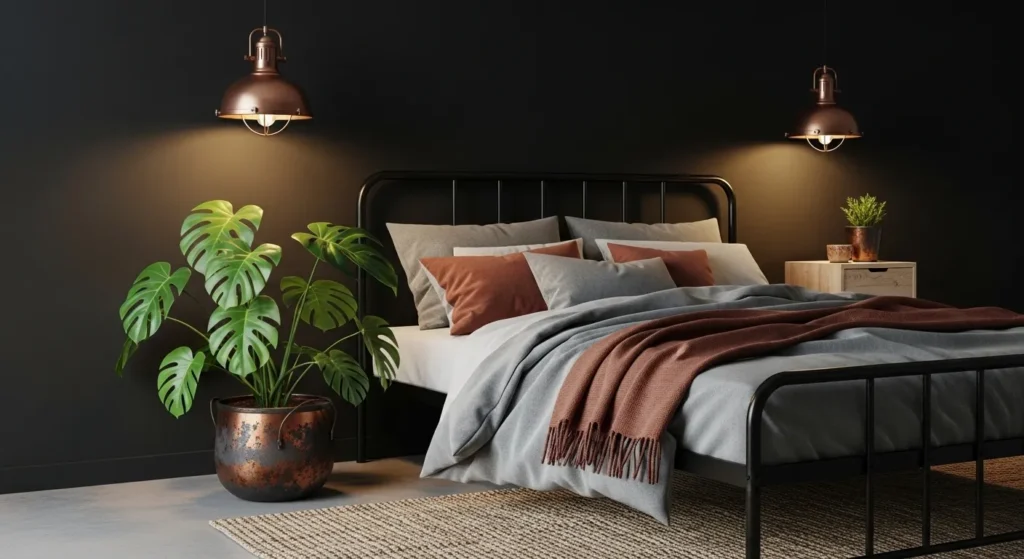 Matte Black with Copper Lighting