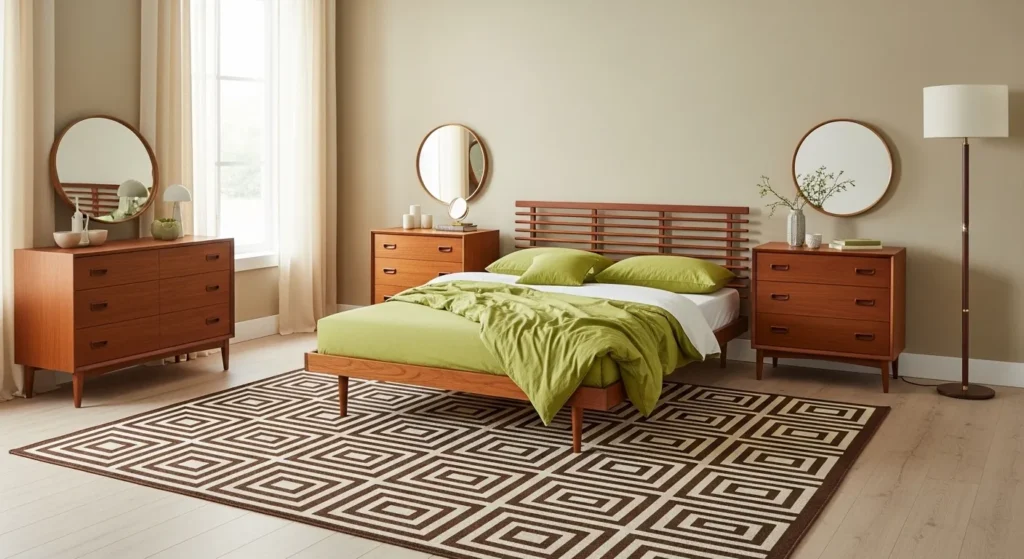 Mid-Century Teak and Avocado Green