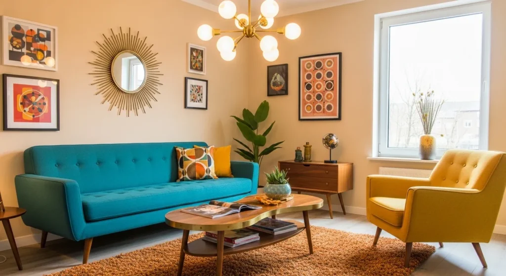 Mid-Century Teal and Mustard