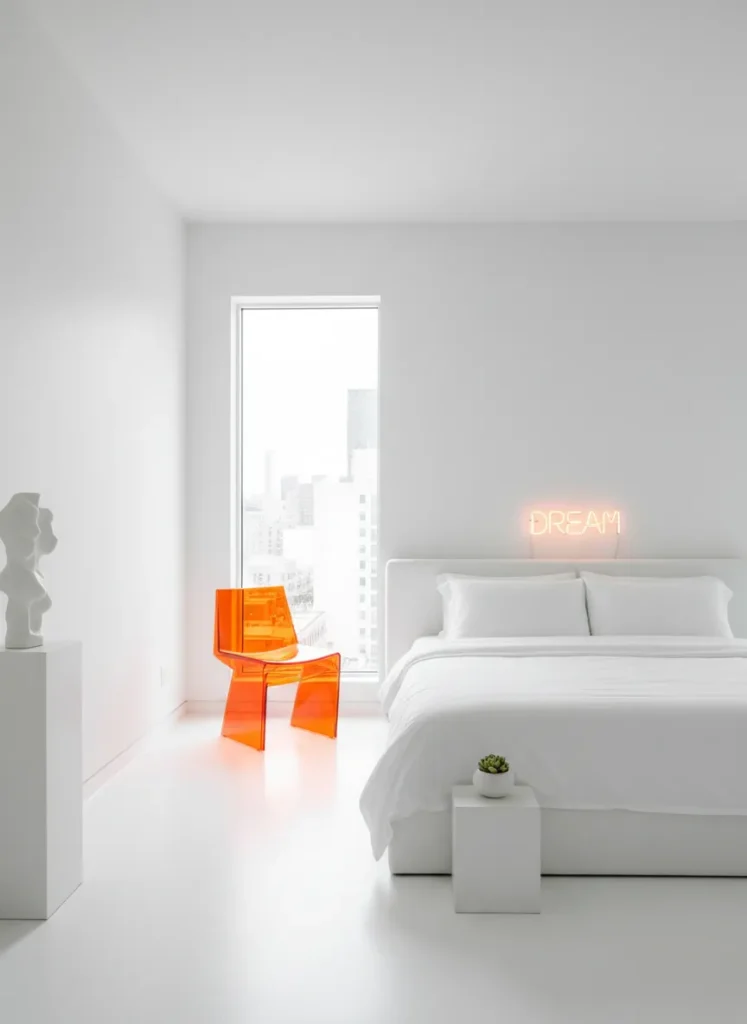 Minimalist White with Neon Pop