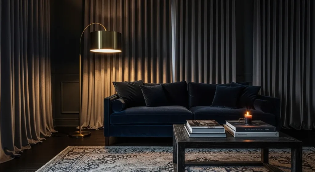 Moody Atmosphere with Charcoal Walls