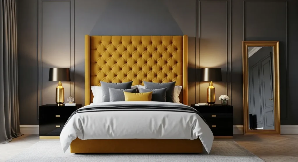 Mustard Velvet Headboard