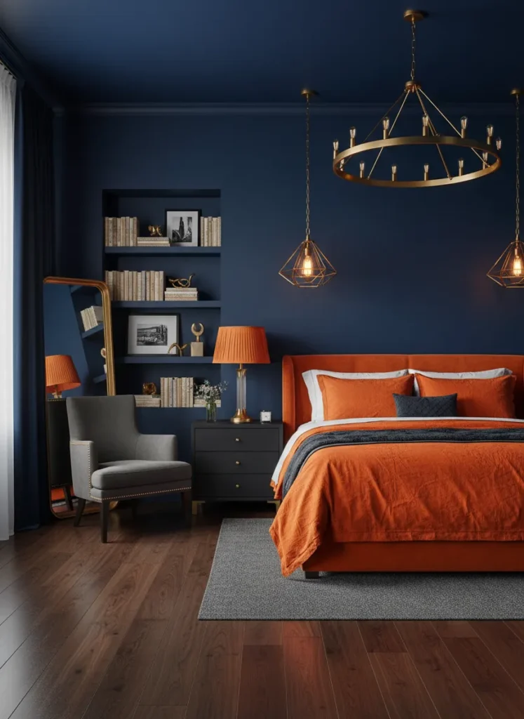 Navy Blue and Orange Contrast