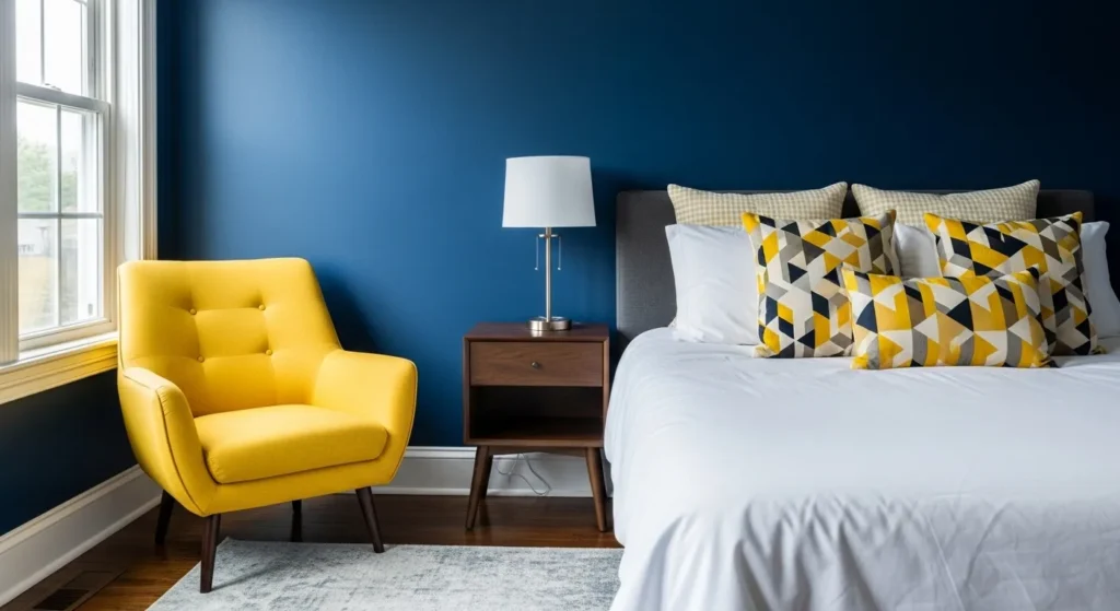 Navy and Mustard Yellow