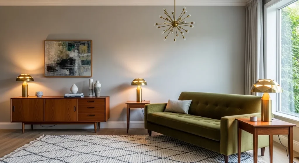 Olive Green Velvet Sofa