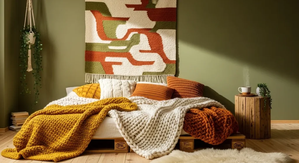 Olive Green with Chunky Knits