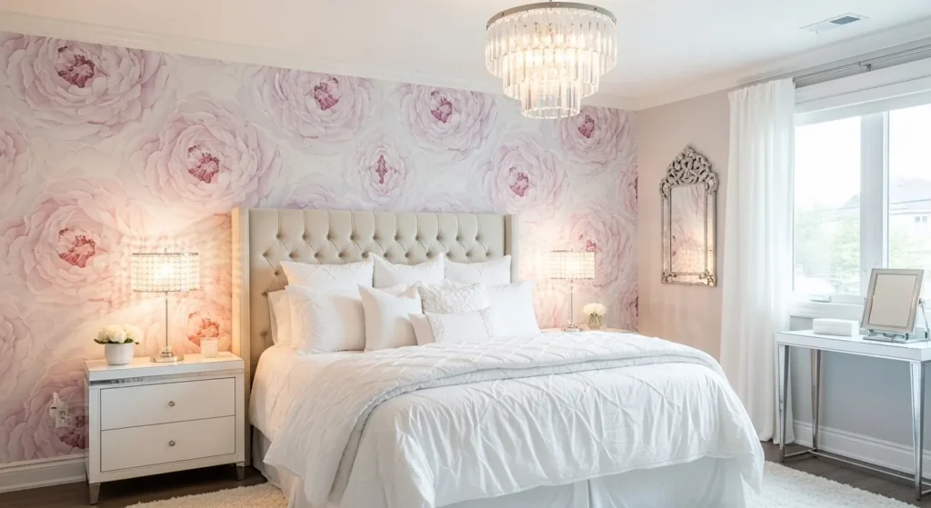 Oversized Peel and Stick Floral Wallpaper