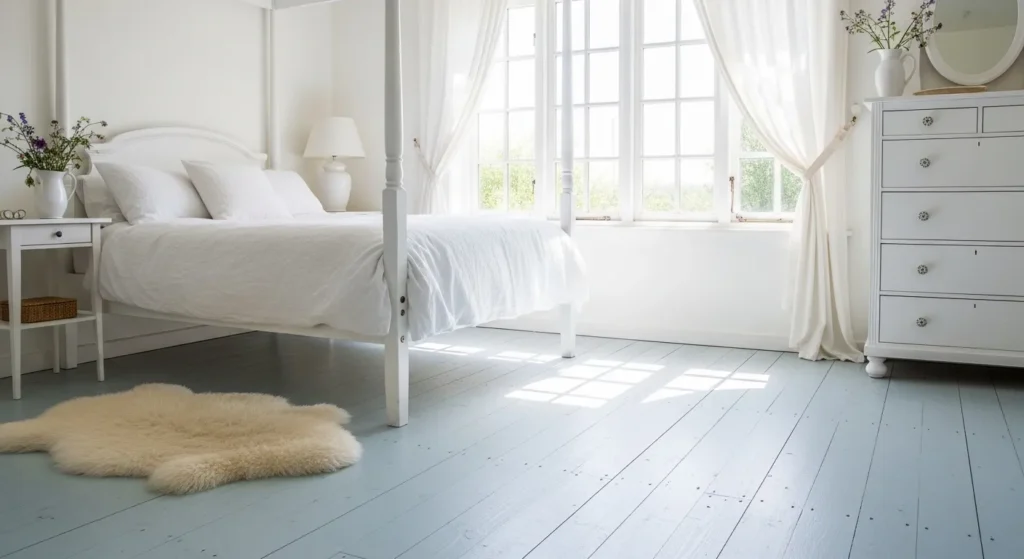 Painted Blue Floorboards