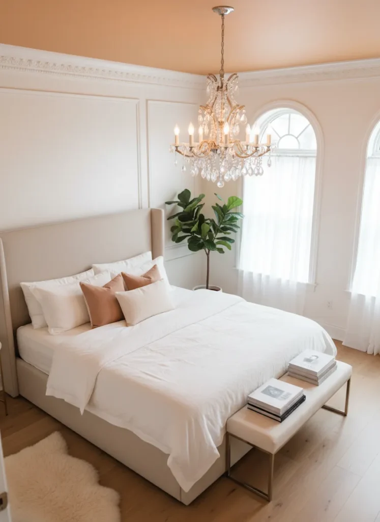 Painted Ceiling in Soft Apricot