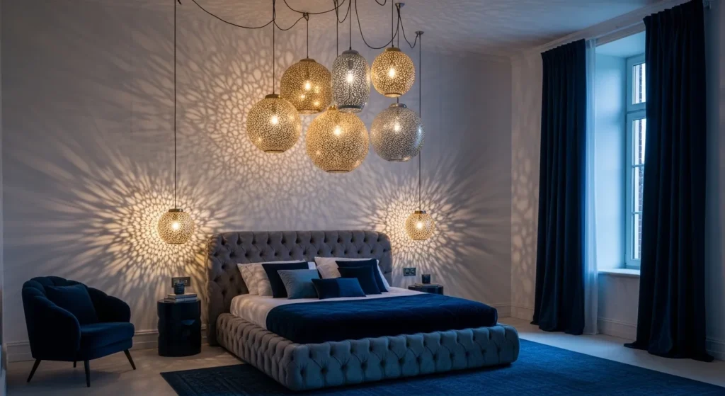 Perforated Metal Hanging Lanterns