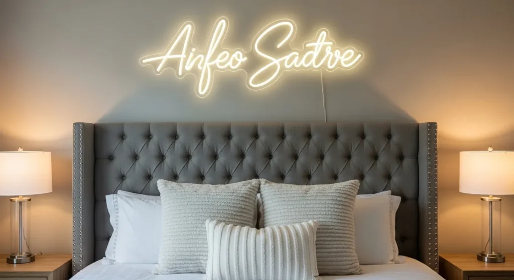 Personalized Name Sign Above the Headboard