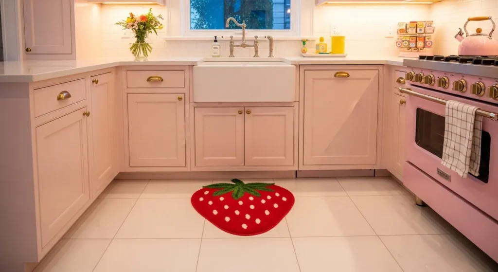 Plush Strawberry Shaped Floor Rug
