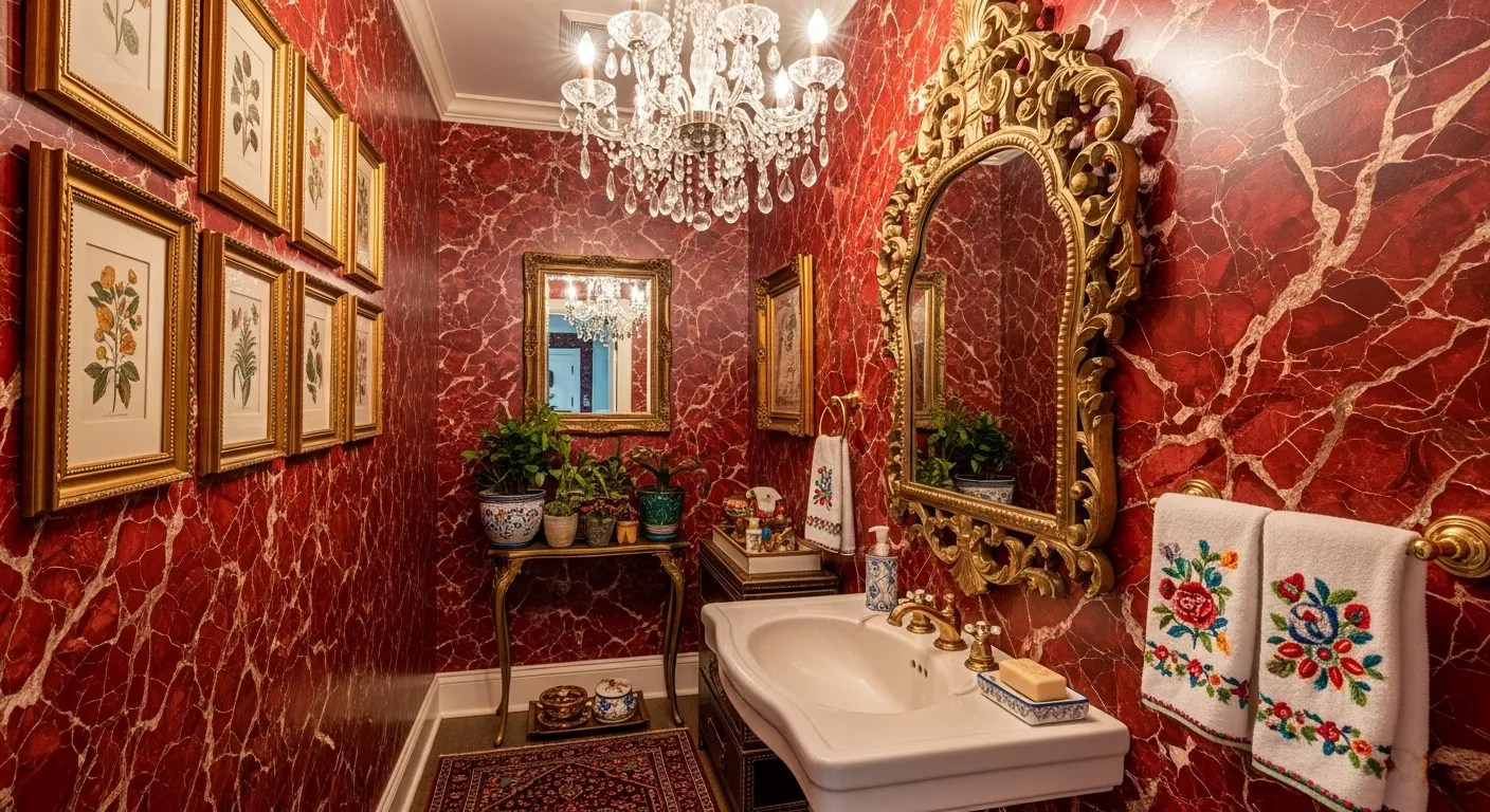 red marble bathroom ideas