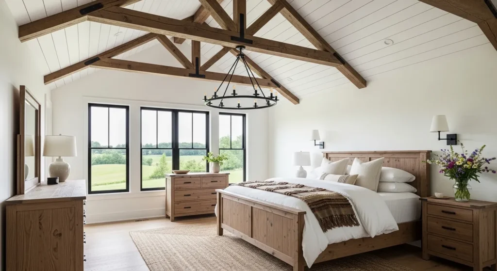 Rustic Beams and Black Accents