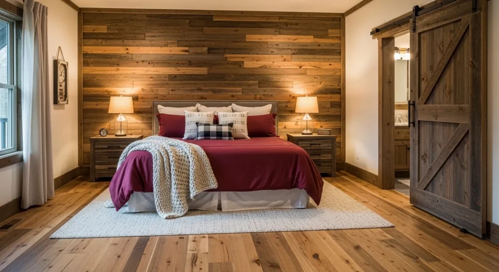 Rustic Wood and Warm Red