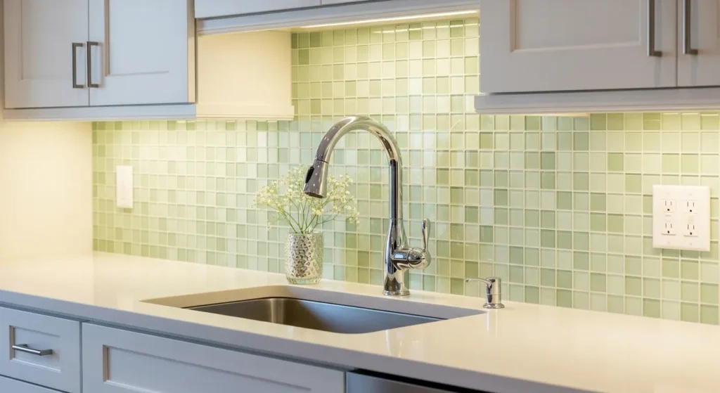 Shimmering Sea Glass Backsplash