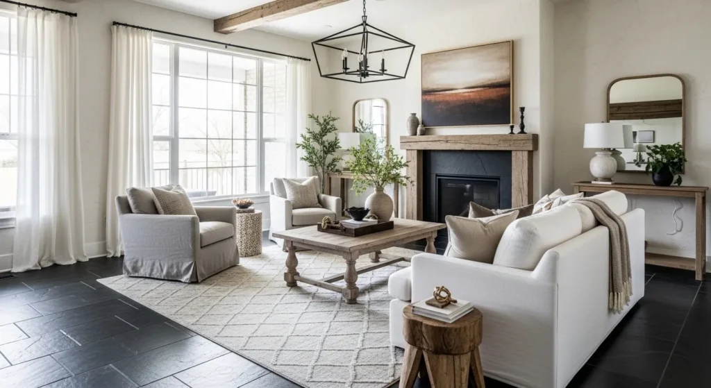 Slate or Dark Stone Flooring