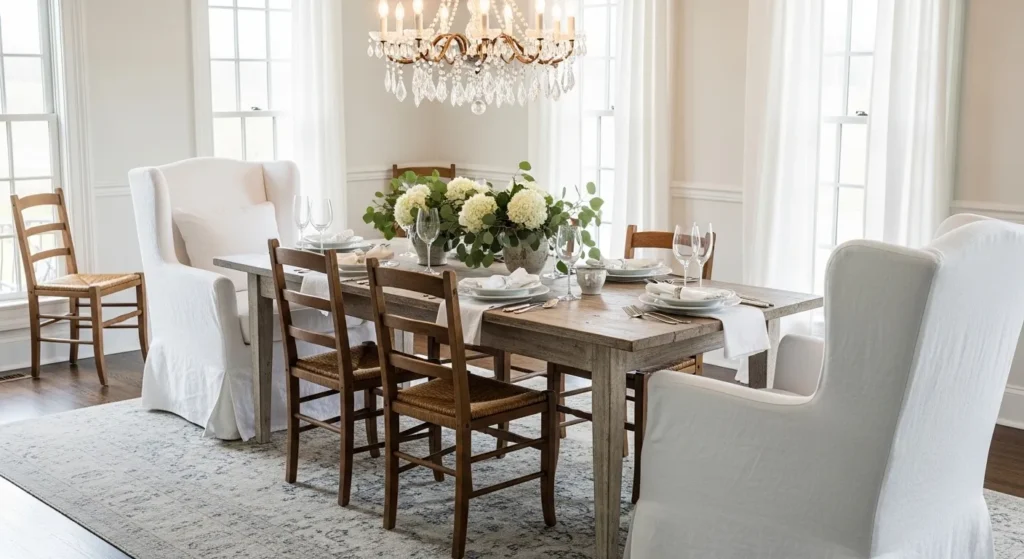 Slipcovered Captain Chairs