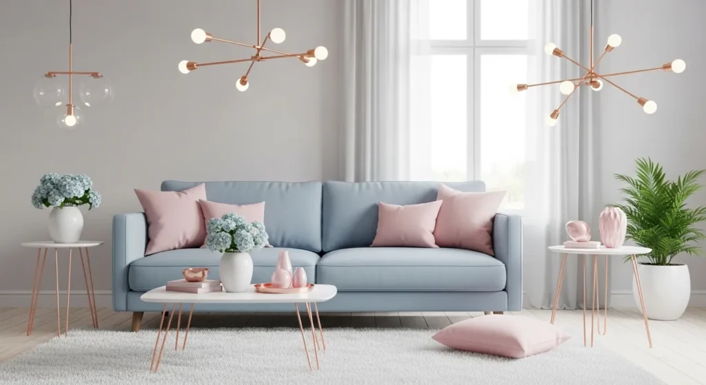 Soft Pastel Pink and Blue Contrast