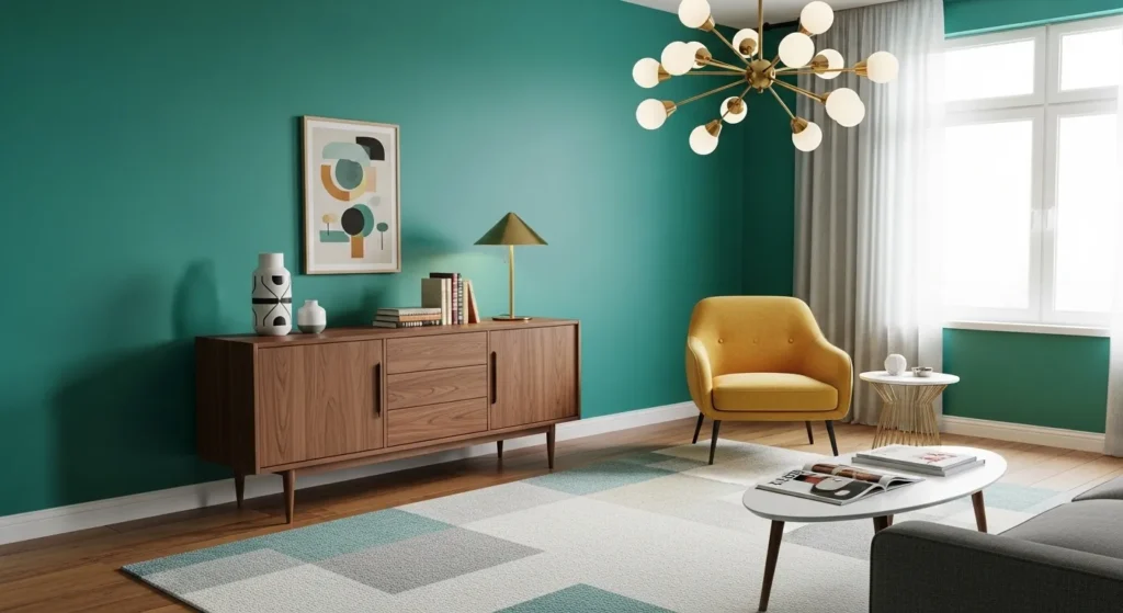 Teal Green Mid-Century Modern