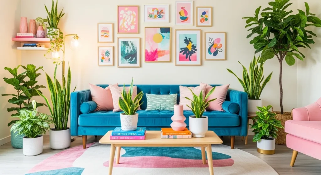 Teal and Blush Pink Contrast