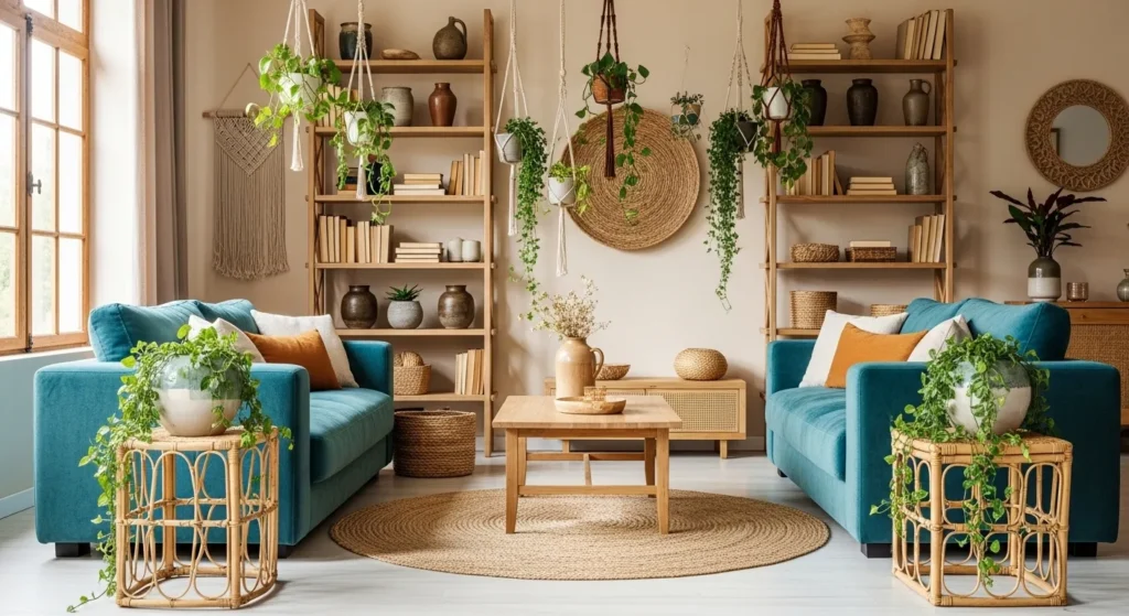 Teal and Natural Wood