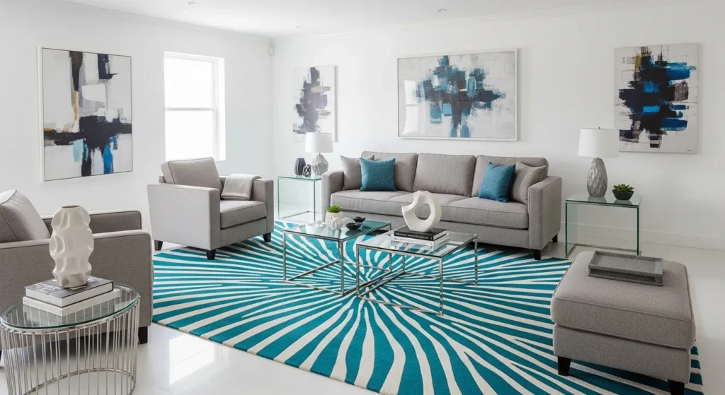 The Abstract Teal Rug