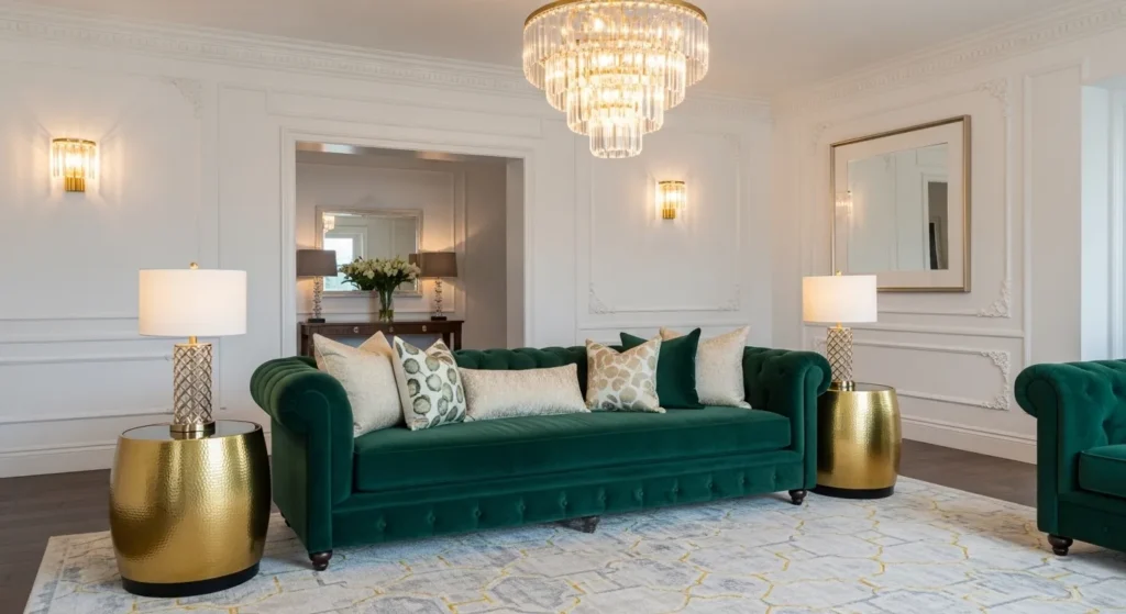 The Emerald Velvet Sofa Statement