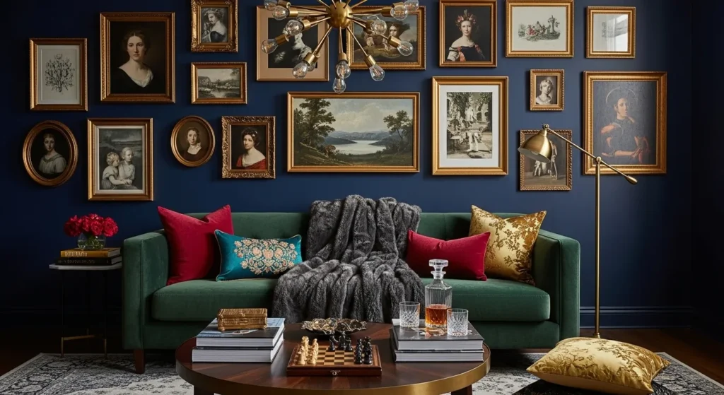 The Gold Frames on Dark Walls
