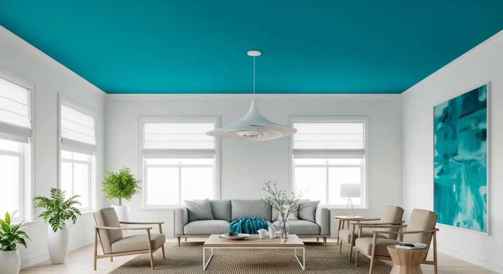 The Painted Teal Ceiling