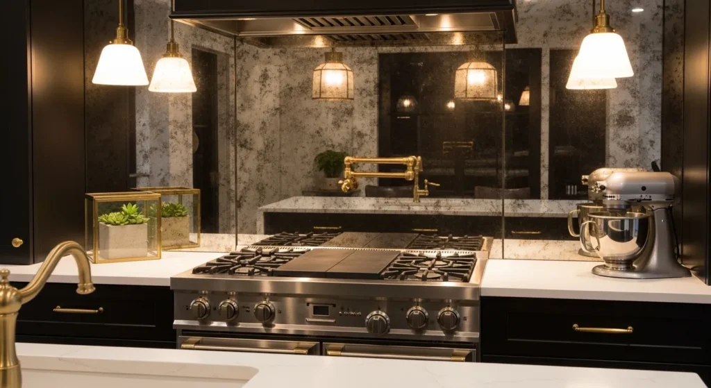Use a Mirrored Backsplash
