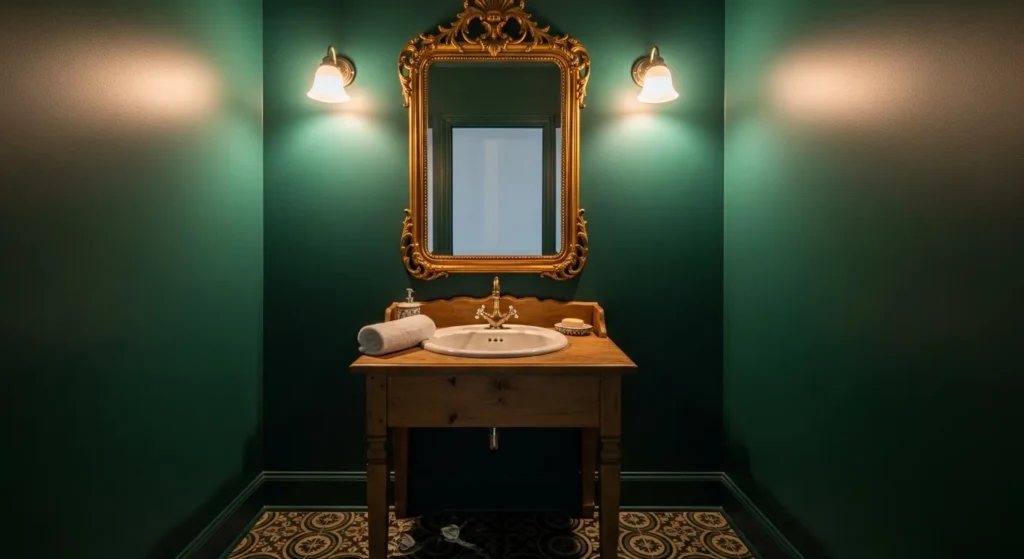 Vintage Mirror on Dark Wall