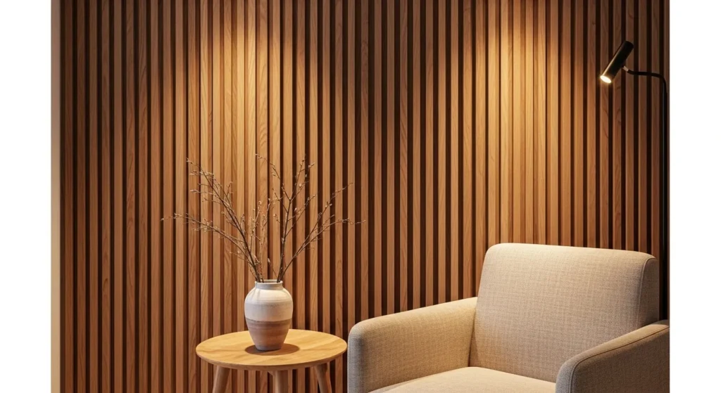 Warm Wood Slat Feature Walls