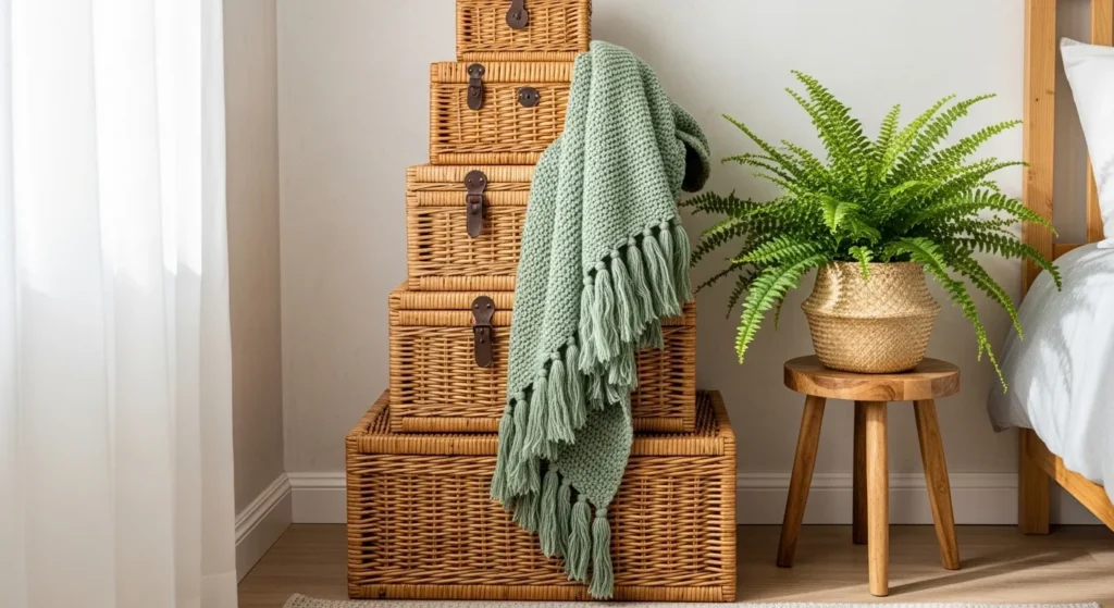 Woven Wicker Storage Baskets