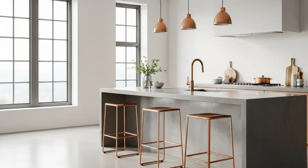 Add Industrial Copper Bar Stools