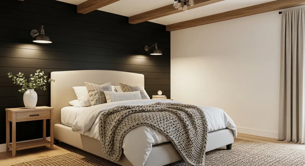 Add Texture with Black Shiplap Paneling