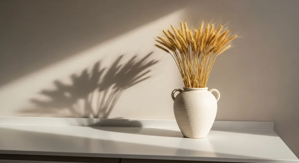 Arranging Dried Wheat Sheaves