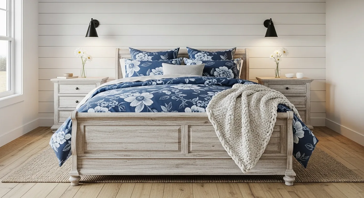 Blue Floral Bedding Bedroom Ideas