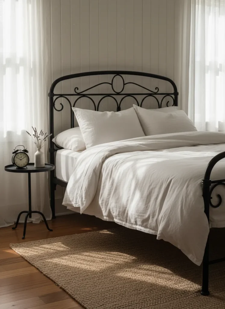 Classic Black Metal Bed Frame