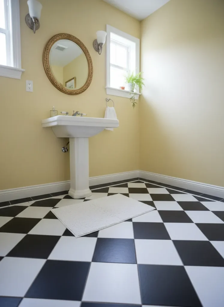 Classic Checkerboard Floor Tiles