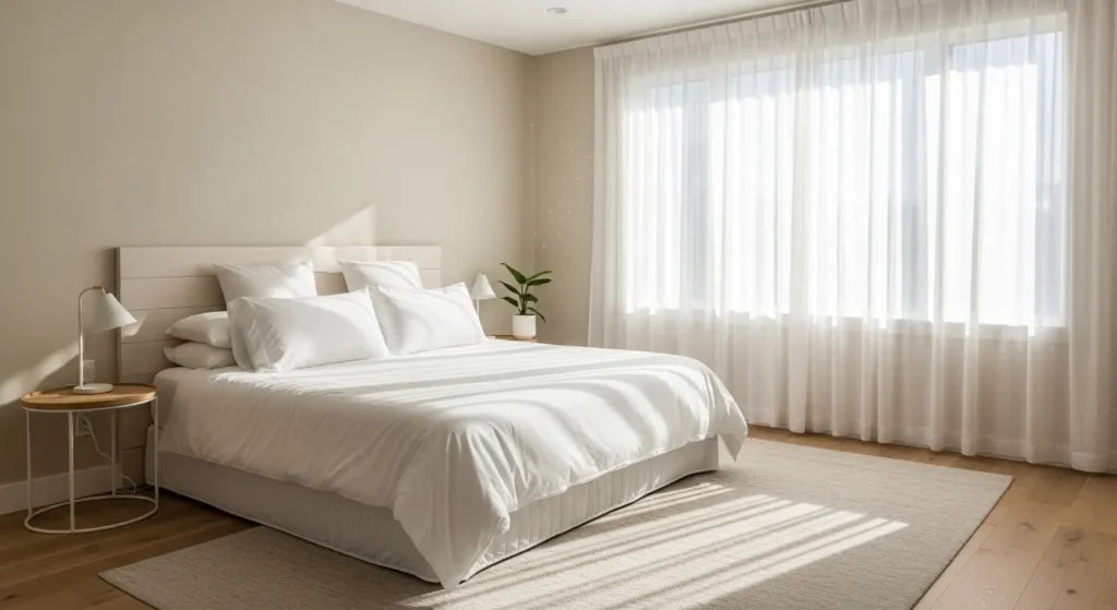 Crisp White Bedding for a Hotel Feel