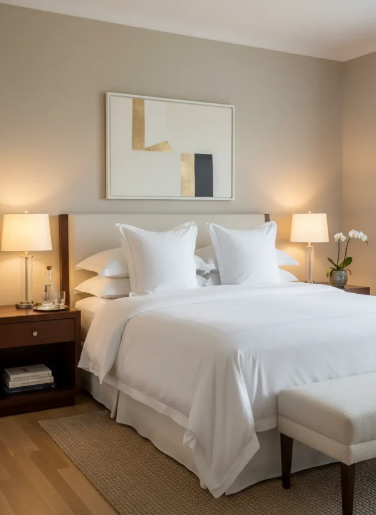 Crisp White Triple Sheet Bedding