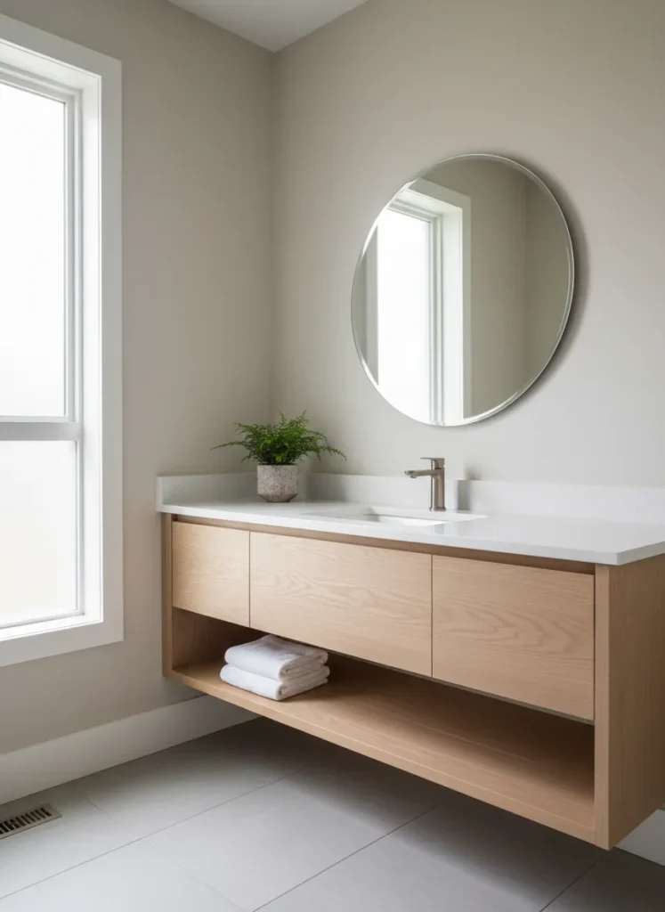 Floating White Oak Vanity