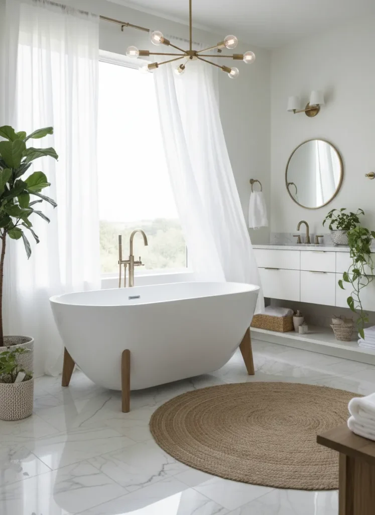 Freestanding Tub with Tapered Legs