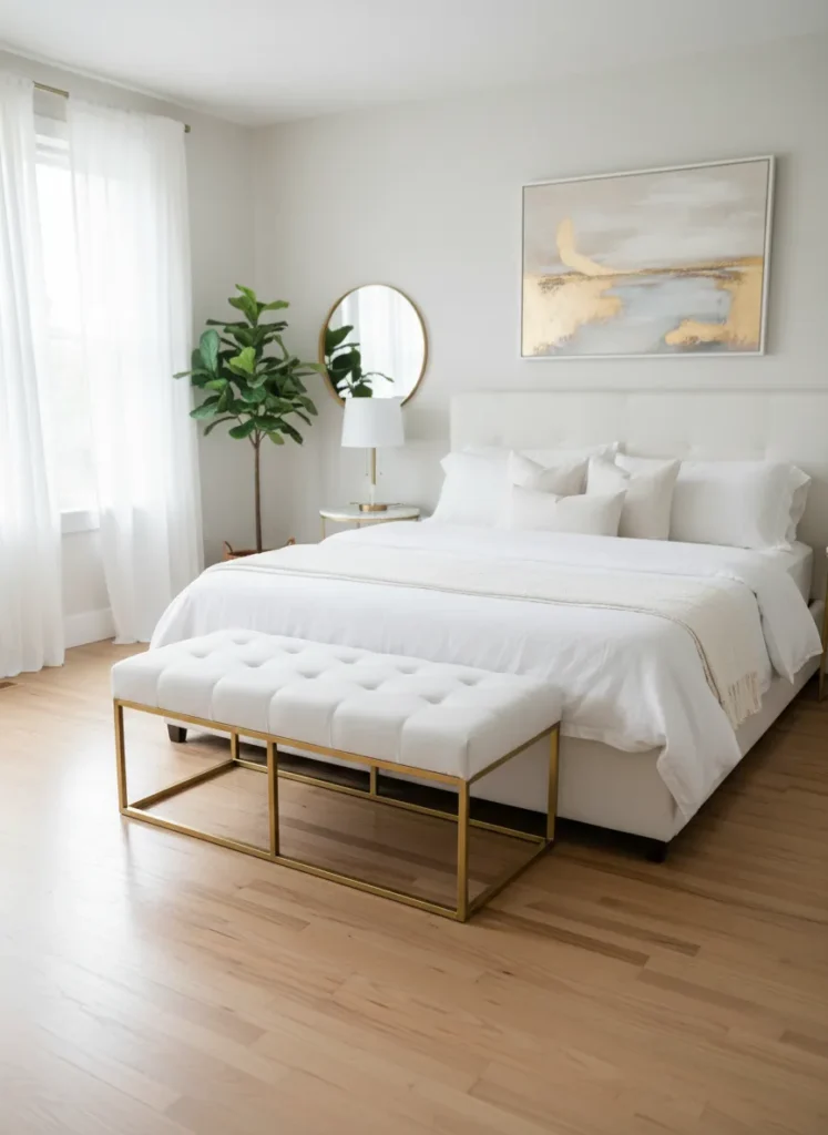 Gold Bench at the Foot of the Bed