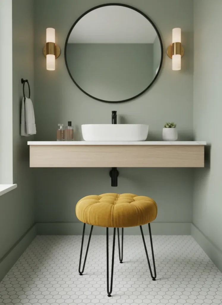 Hairpin Leg Vanity Stool